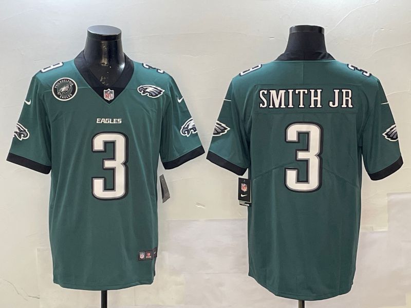 Men Philadelphia Eagles #3 Smith jr Green Second generation 2025 Nike Limited NFL Jersey style 7->philadelphia eagles->NFL Jersey